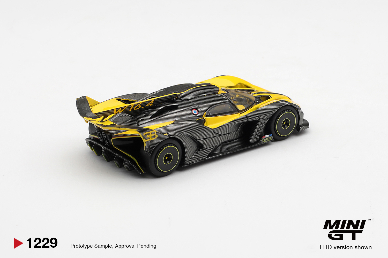 Kids Toys Cars - MINIGT 1/64 Bugatti Bolide Amarelo MGT01229-CH