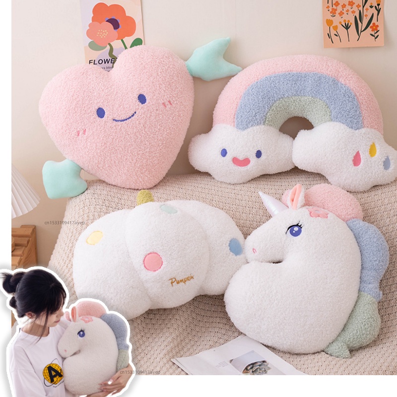 Unicorn Stuffed Toy - Soft Plush Rainbow Stuffed Hug Almofada,