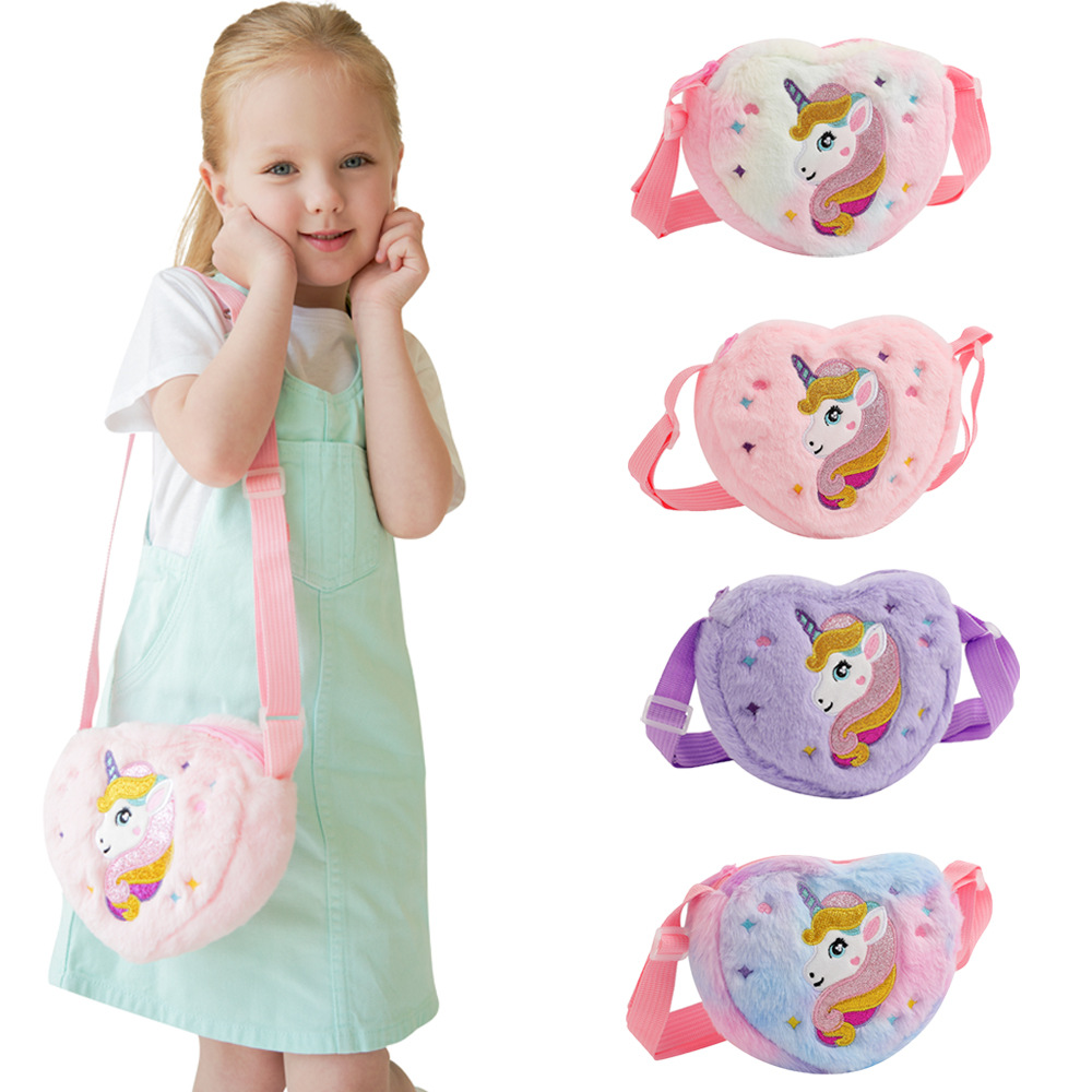 Unicorn Stuffed Toy - Bolsa Transversal de Pelúcia Kawaii com