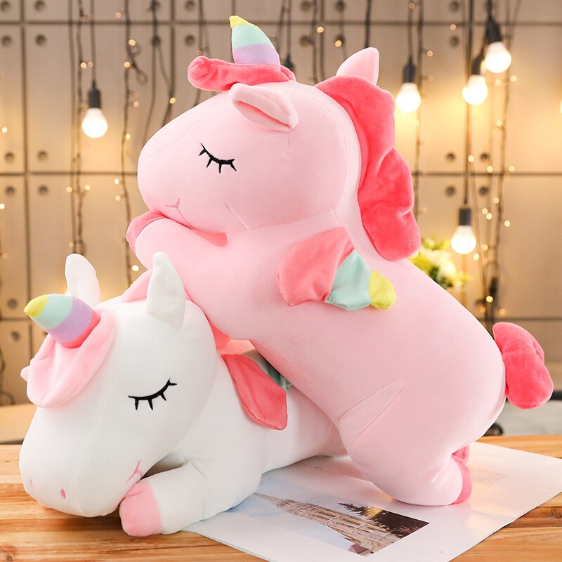 Unicorn Stuffed Toy - Cavalo Kawaii Plush 25/50cm Soft Stuffed