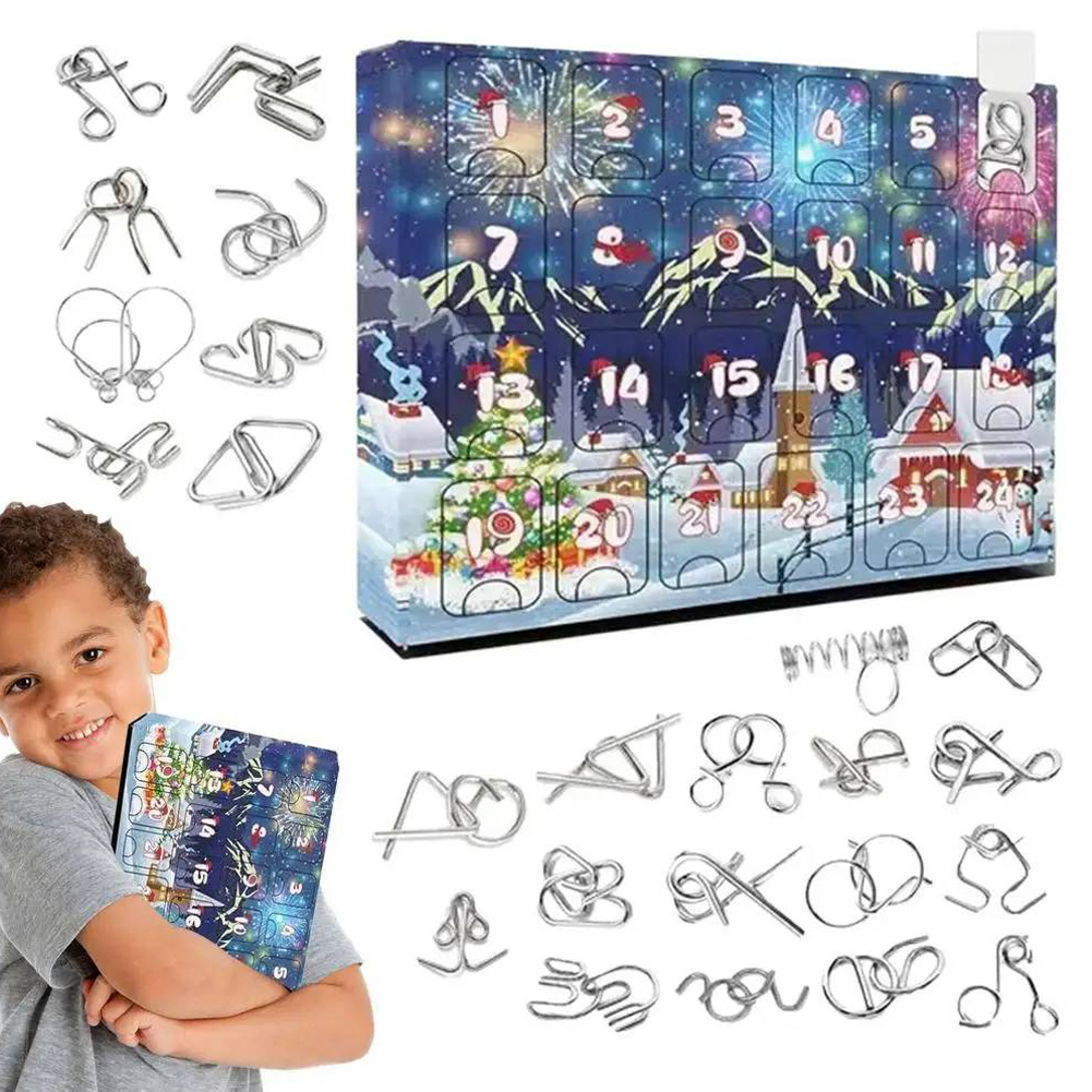 Kids Toys Xmas 2025 - 2025 metal ruban lock puzzle brinquedo