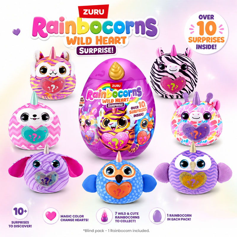Unicorn Stuffed Toy - ZURU Rainocorns Wild Heart Surprise: Série