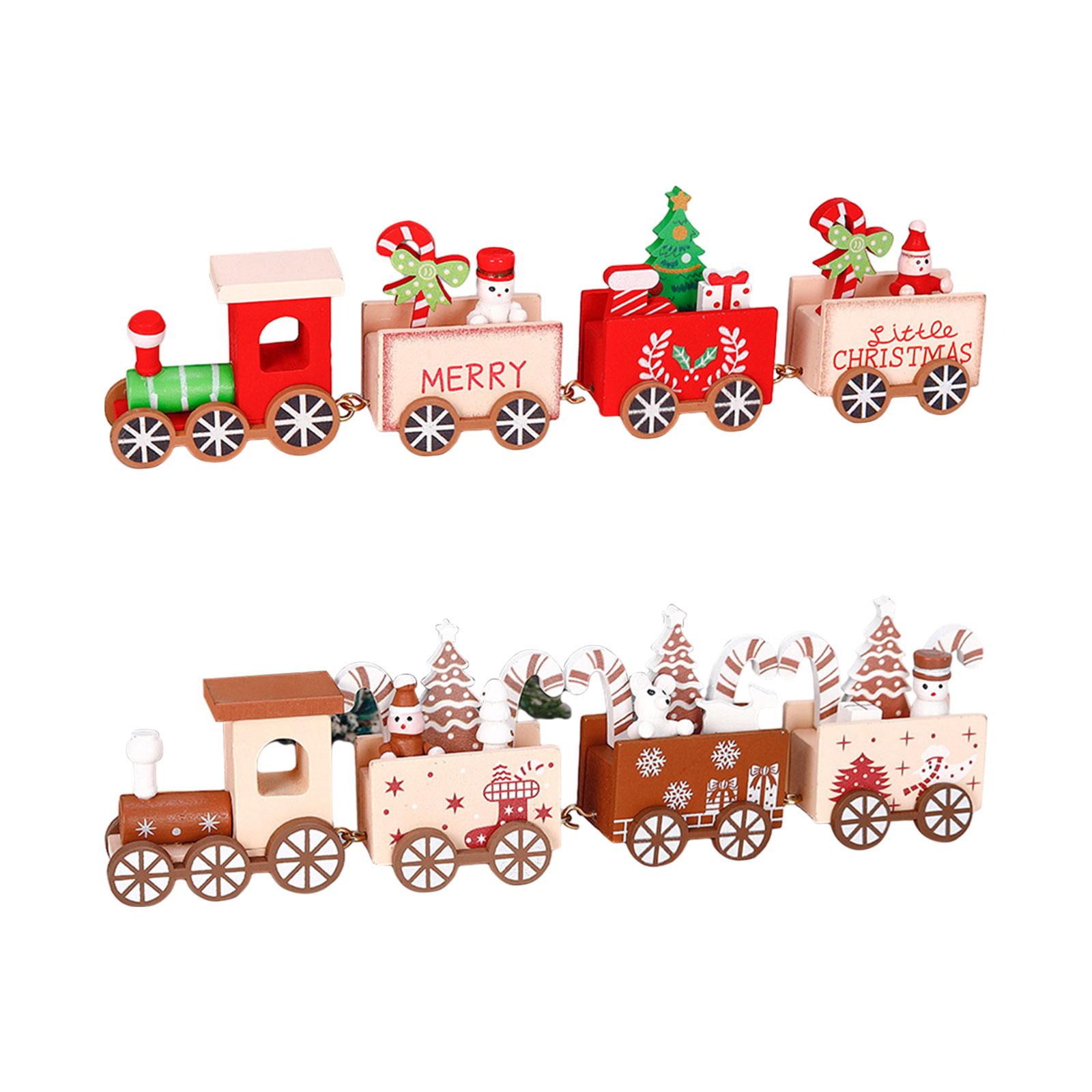 Trem de madeira ornamento de n - Top Kids Xmas Toys avaliação e preço