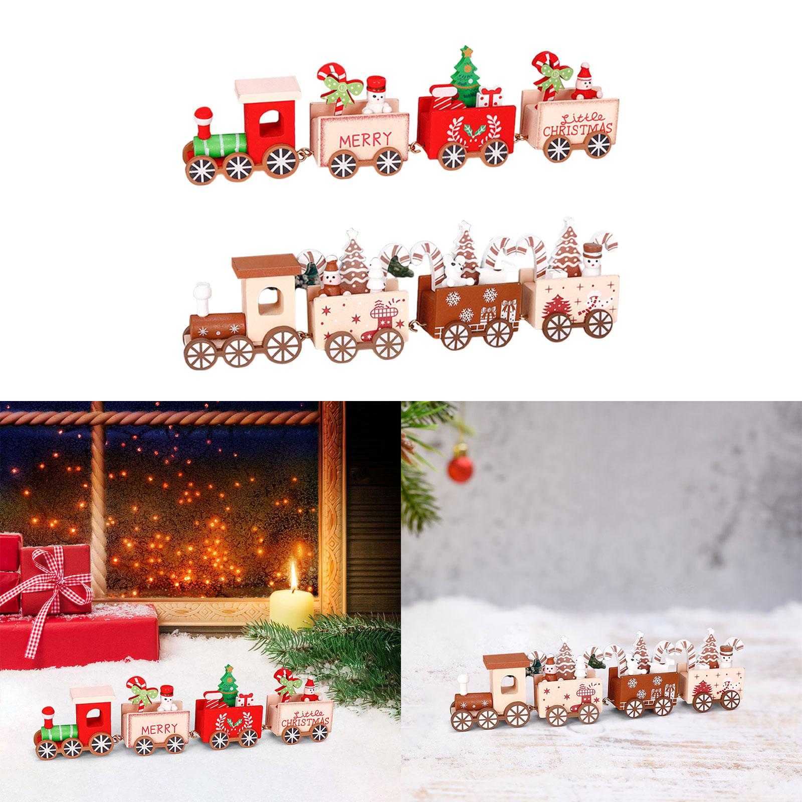Trem de madeira ornamento de n - Top Kids Xmas Toys avaliação e preço