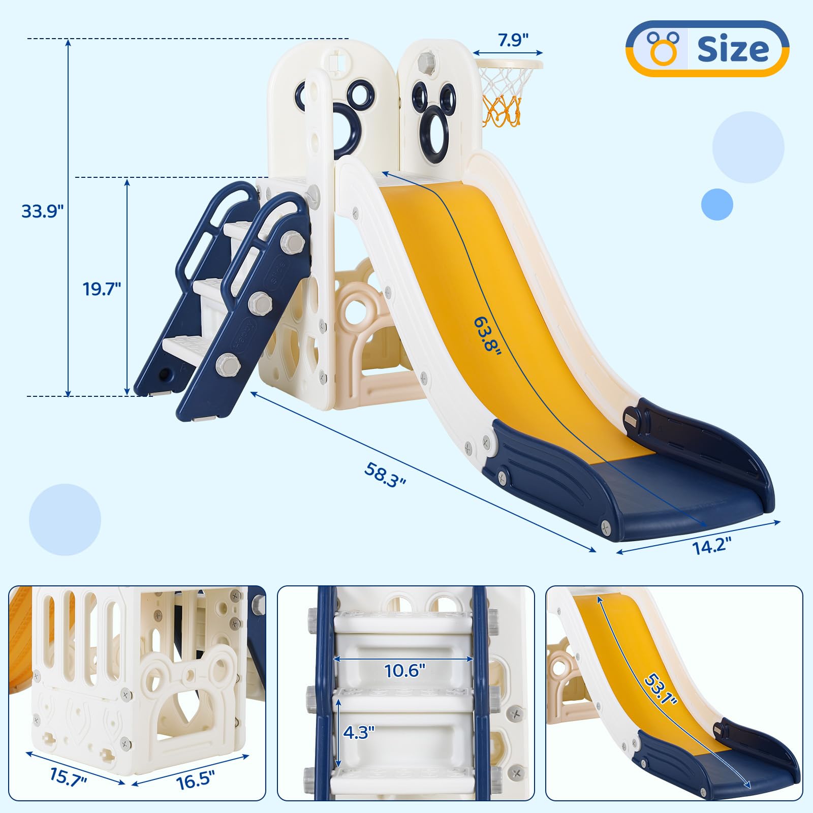 Conjunto de Escorregador 6 em  - Basketball Hoop Kids Indoor avaliação e preço