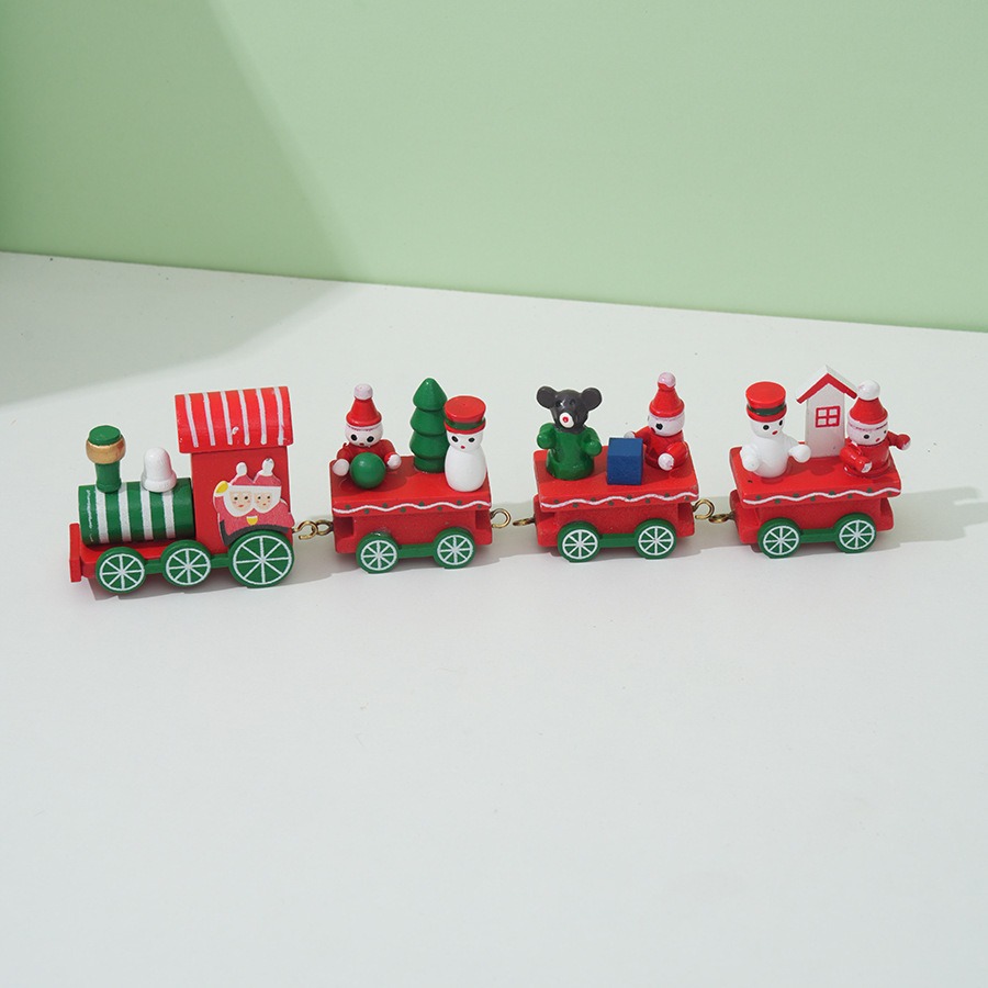 Trem de natal pintado de madei - Top Kids Xmas Toys avaliação e preço