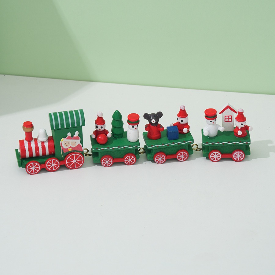 Trem de natal pintado de madei - Top Kids Xmas Toys avaliação e preço