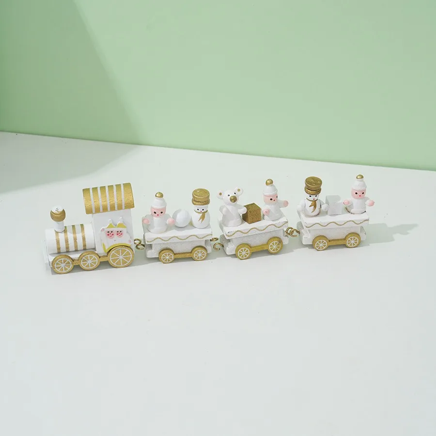 Trem de natal pintado de madei - Top Kids Xmas Toys avaliação e preço